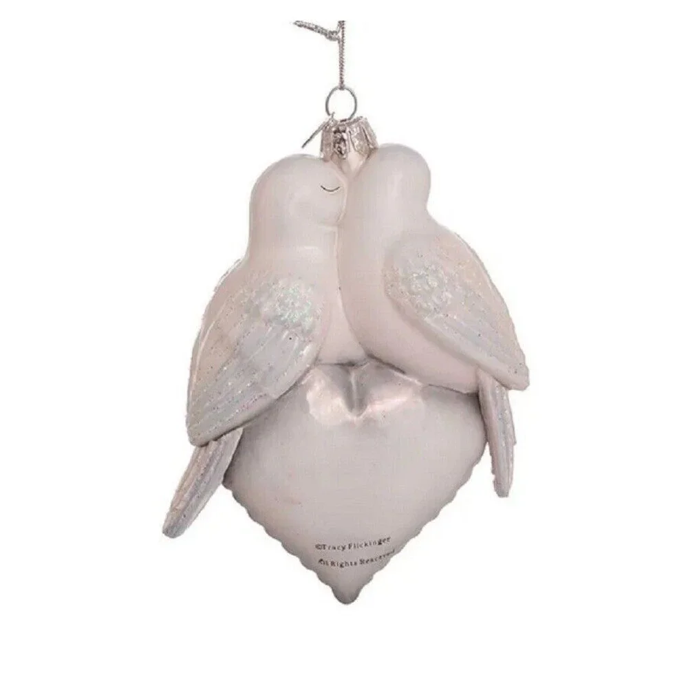 Noble Gems™ Glass Our First Christmas Love Birds Christmas Ornament NBX0025
